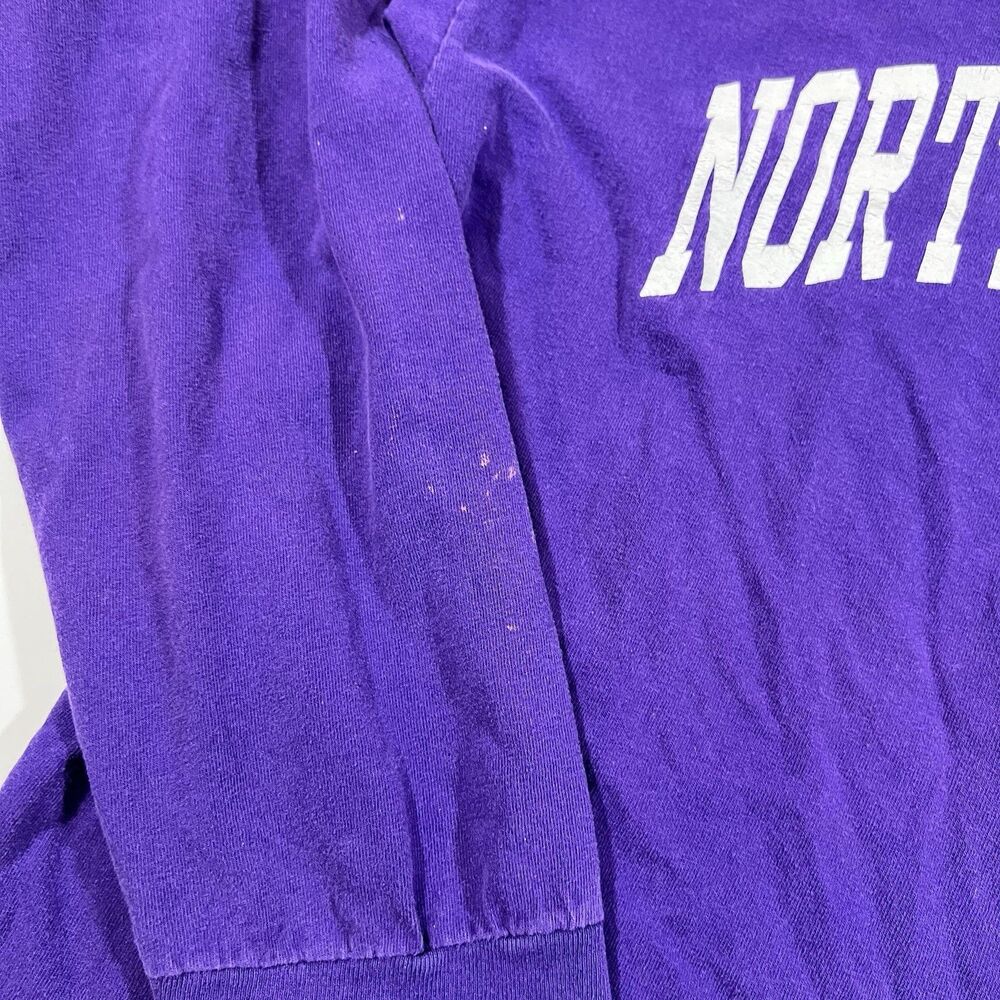 Lot of 2 Northwestern Wildcats Long Sleeve Purple Shirts Fanatics Gildan Large - Picture 6 of 16
